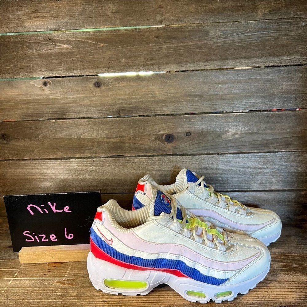 Womens Nike Air Max 95 Panache White Leather Casual Shoes Sneakers Size‎ 6 M GUC